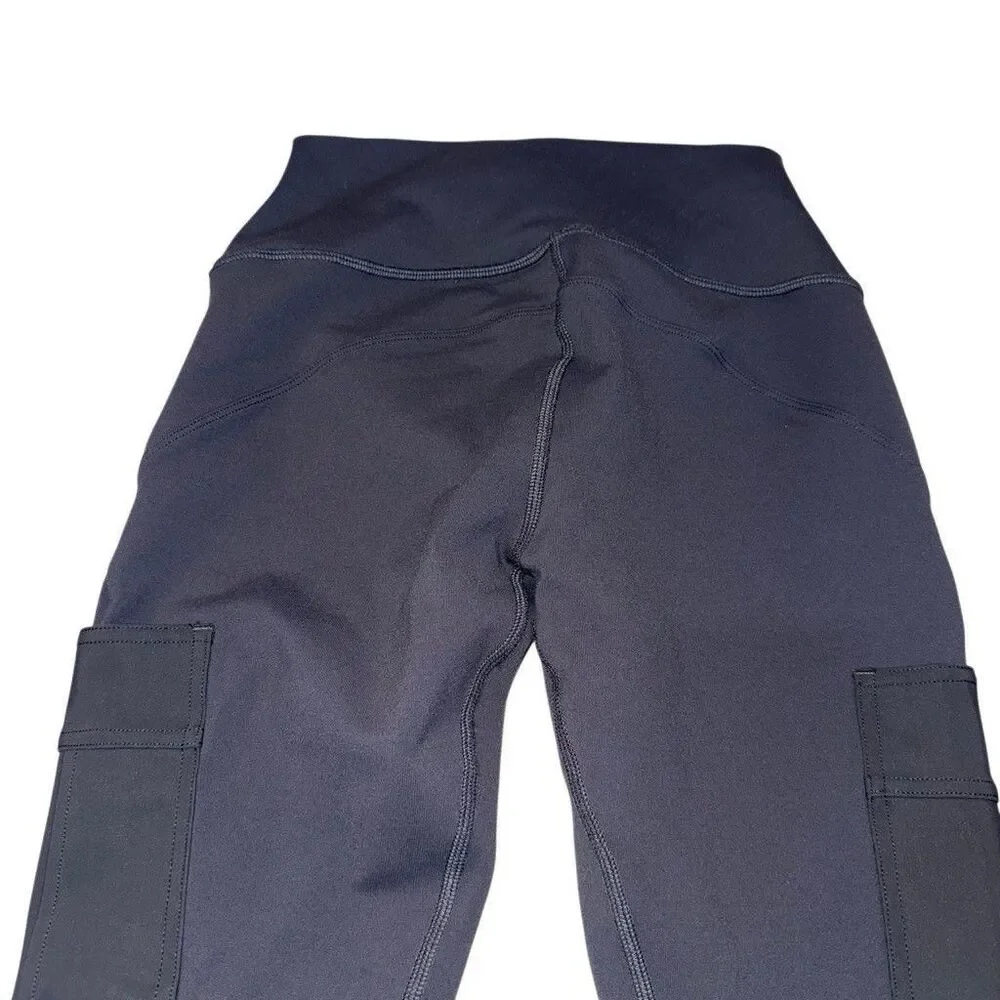 Alo Yoga Women’s  Cargo Pocket Leggings Gray Size Small Mid Rise